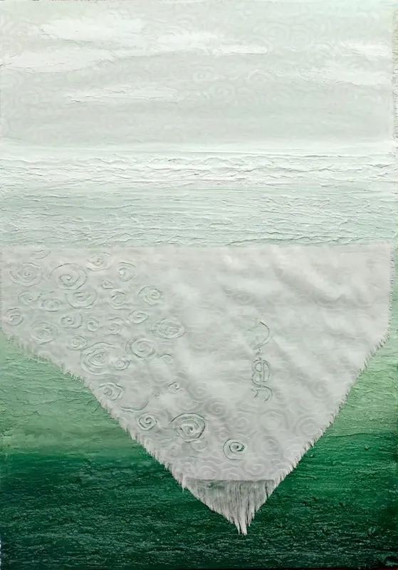 Spring, 2024. Canvas, Mongolian silk, texture paste, acrylic, lacquer